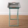 Antiqued Metal Folding Tray Table