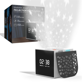 Sharper ImageÂ® Digital Projection Alarm Clock, Soothing Sounds, Multi-Color Color Projections