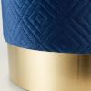 Navy Blue Velvet Stool